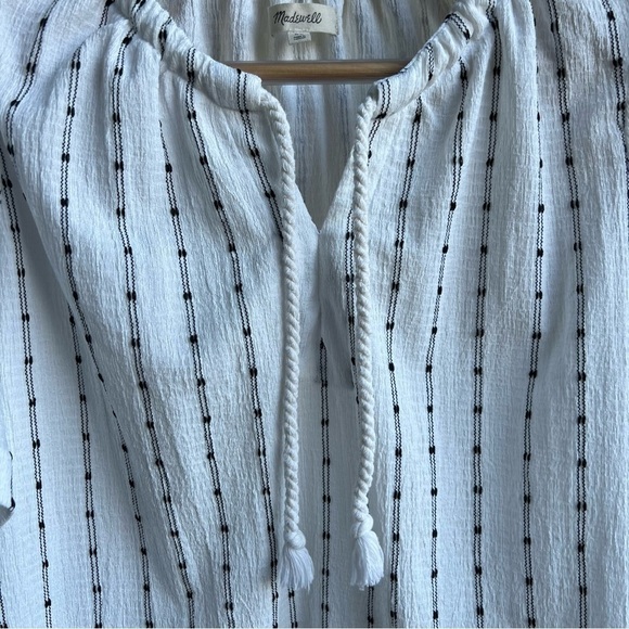 Madewell Women’s Tie Neck Short Sleeve Tunic Top, XS - Picture 5 of 10
